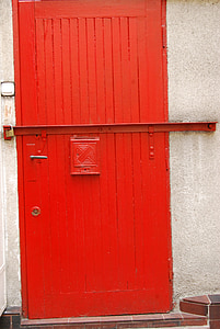 the door, red, poznan, city, building, architecture, the building of the old