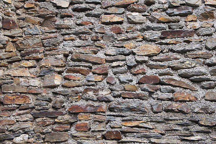 paret, mur de pedra, roques