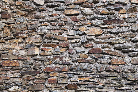pared, muro de piedra, cantos rodados