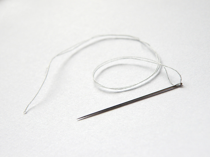 needle, thread, sewing