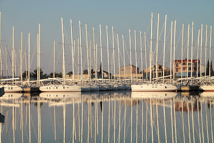 Marina, yelkenli gemi, Deniz, ruh hali, yelken, Turizm, Gemi direkleri