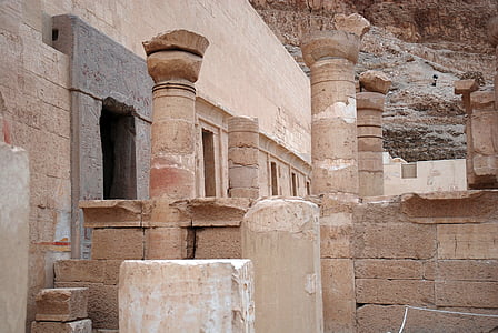Egypt, Staroveké, Archeológia, Luxor, chrám kráľovnej Hatšepsut, pamiatky, stĺpce