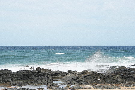 sea, ocean, water, waves, foam, spray, rocks