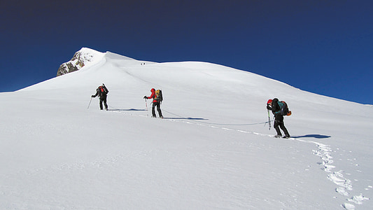 ulrichshorn, montagne, Alpes, alpinisme, neige, cordée