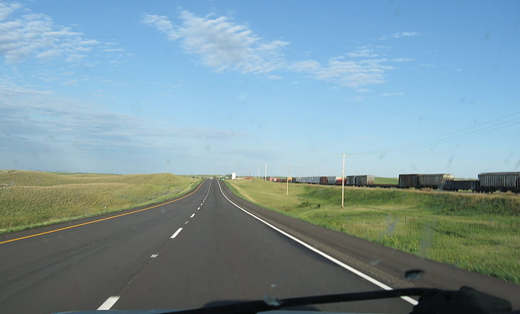 sask, Saskatchewan autópálya, Kanada, a Trans-canada, Highway 1-es szám, Dunlop, két sávos Dunlop