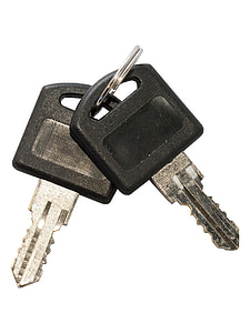 raktas, raktai, raktų pakabukas, naujovė, metalo, plastikas, Juoda