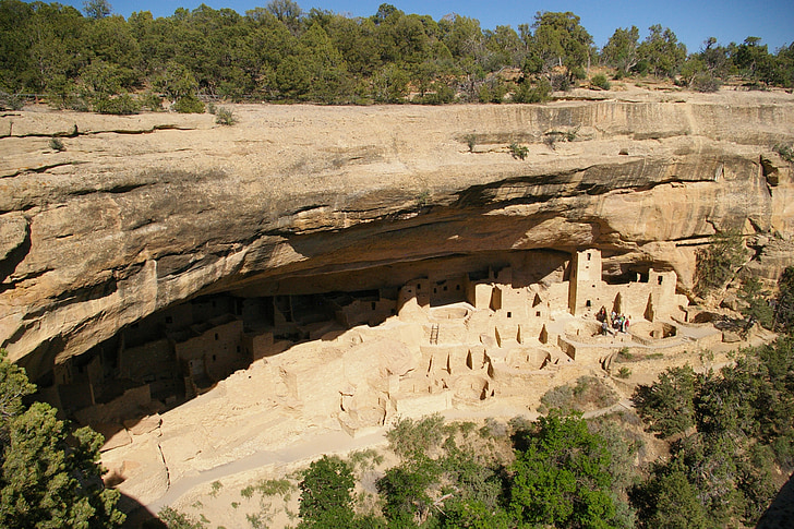 Cliff palace, Mesa verde, Cliff lakások, Mesa verde nemzeti park, Utah, Azteca, Anasazi romok