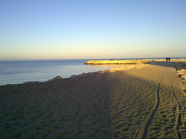 písek, přístav, Malaga, Fuengirola, Rock, vlnolam, pláž