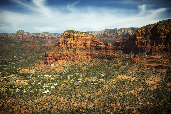 Arizona, Sedona, góry, Buttes, formacje, krajobraz, sceniczny