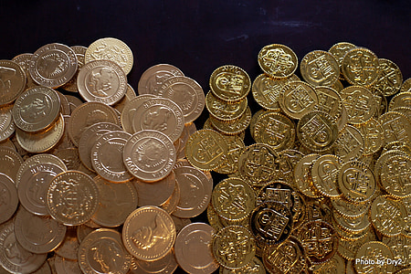 Bitcoin, монети, золото, гроші, валюти, багатство, багаті