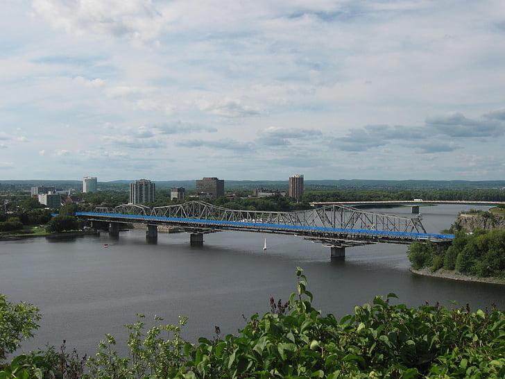 híd, Alexandra-híd, Ottawa, folyó, Ontario, szállítás, városi