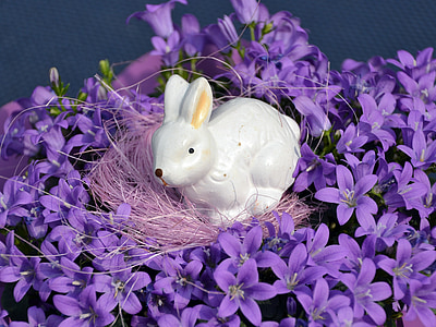 easter, hare, figure, easter bunny, spring, decorative, blossom