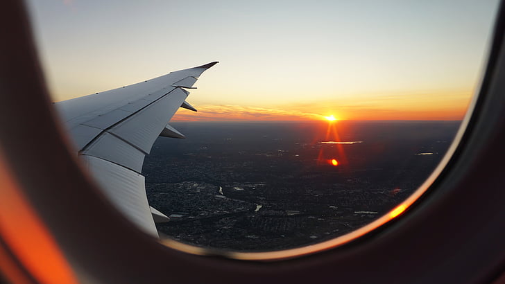 airplane, travel, adventure, plane, clouds, sky, sunset