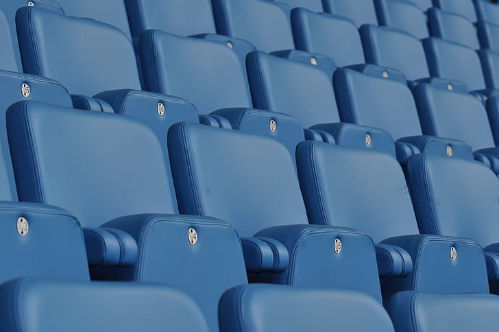 seients, blau, Estadi, d'estar, moderna, mobles, públic