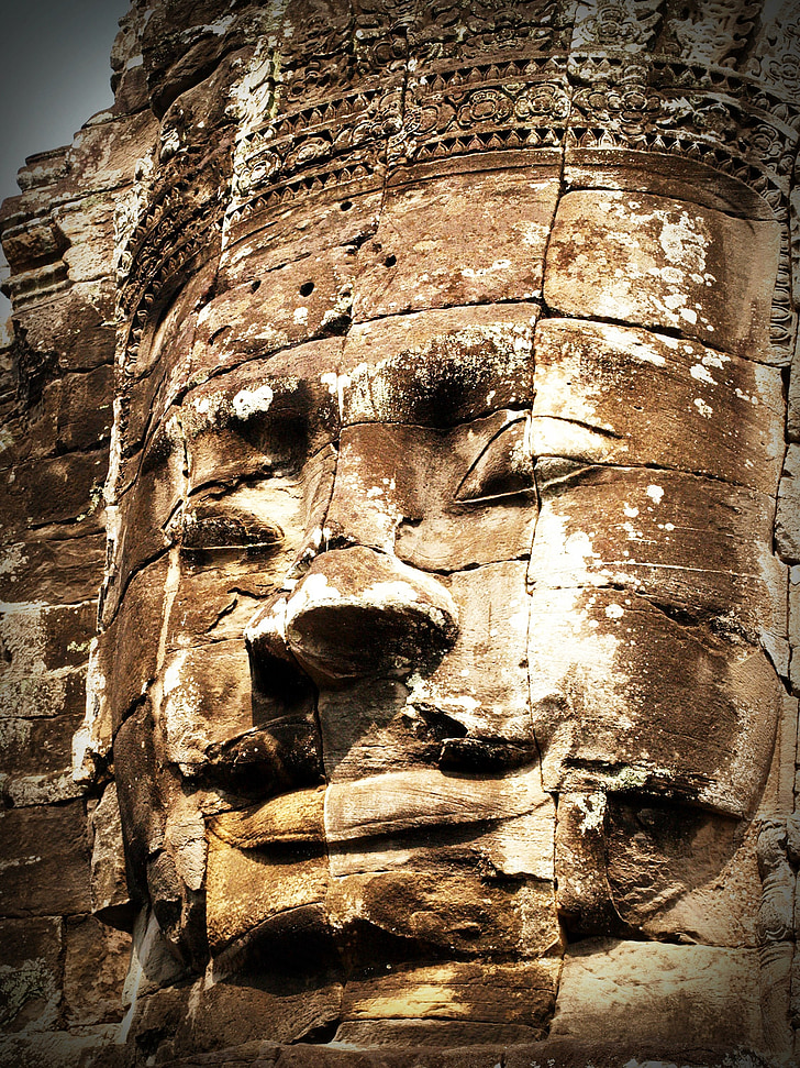 sklízet, Siem, Kambodža, Angkor, Bayon, Wat, Asie