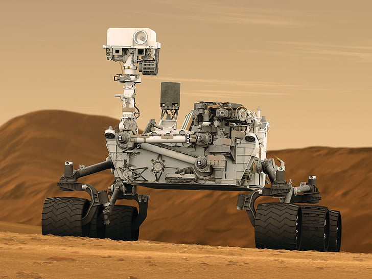 mars rover, nysgjerrighet, romfart, robot, teknologi, kosmos, mars overflaten