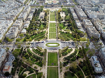 vrt, Champ de mars, turizem, Ogled, Champ de Mars, pogled, iz zraka