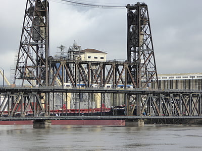 Most, vlak, Portland, Oregon, Urban, rieka