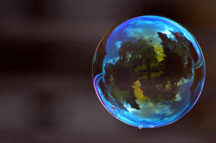 mýdlová bublina, barevné, míč, mýdlovou vodou, udělat mýdlové bubliny, float, zrcadlení