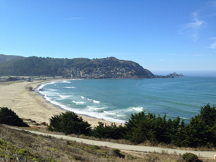 Сан Франциско, сърф, океан, море, плаж, морски пейзаж, небе