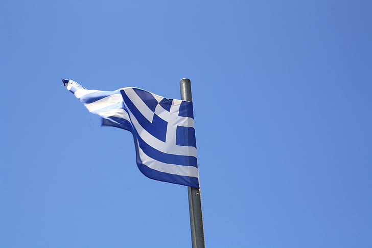 Grekiska, flagga, Marine, USA, blå, Sky