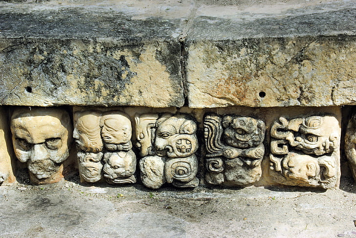 Guatemala, Coban, Maia, glifo, escrevendo, ruínas