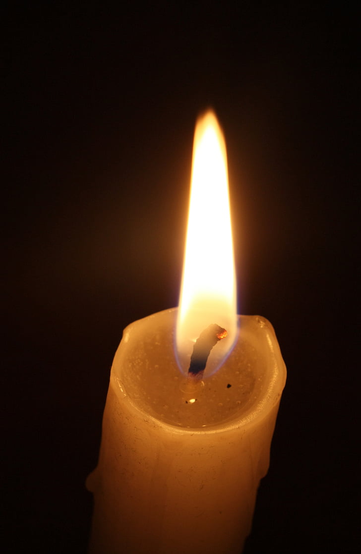 yellow, taper, candle, light, flame, heat - temperature, burning