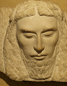 sculpture, relief, head, figure, stone, jesus, jesus christ
