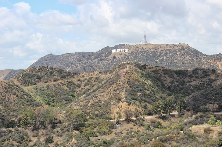 hollywood, sign, field