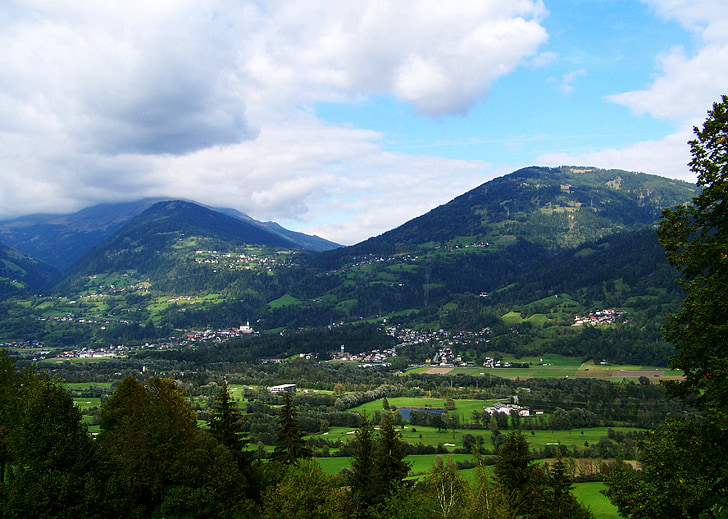 Alpine landschap, landschap, Bergen, natuur, Vista, bos, zomer