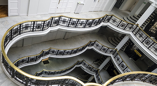 Архитектура, Гауди, внутри, Мадрид, лестница, пустотелые, Испания