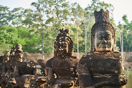 skulptuur, Jumal, budism, Buda, Aasia, Kambodža, kollane
