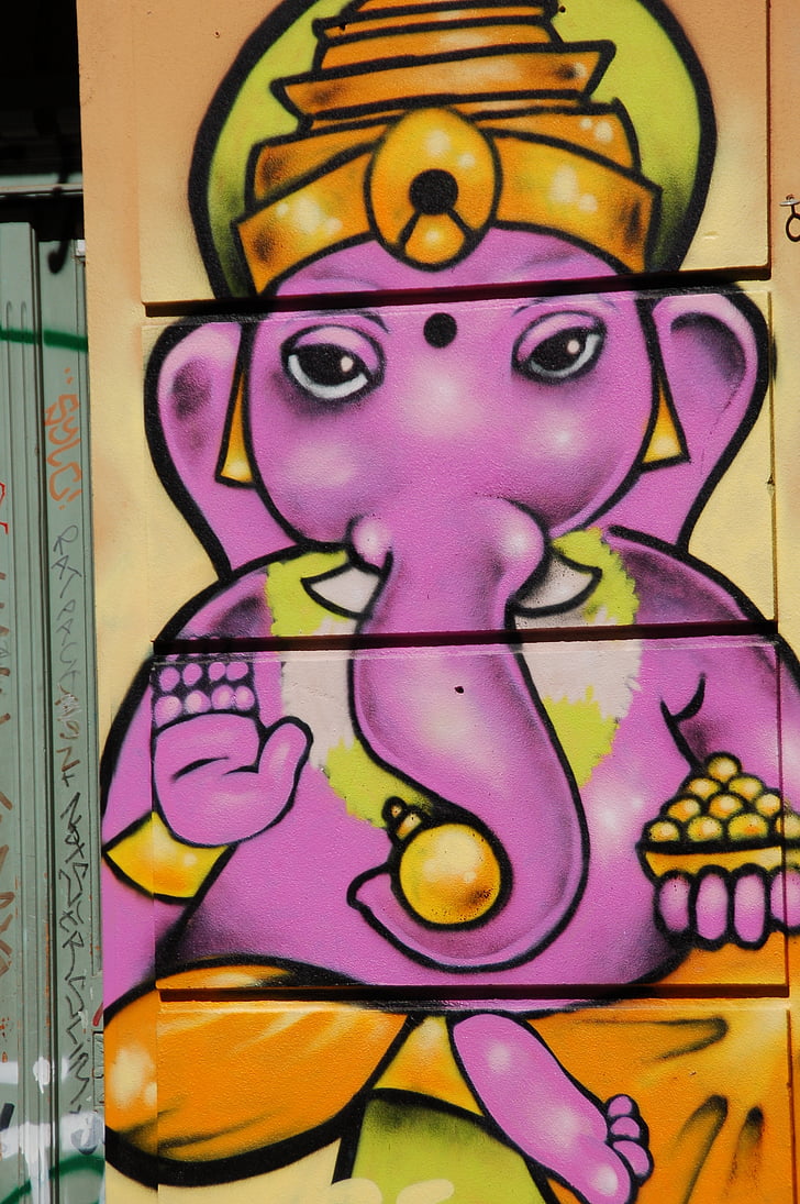 graffiti, Berlín, elefant