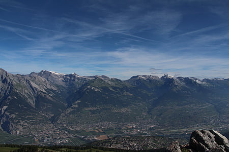 montagnes, alpin, Suisse, Bouclier, neige, route, nature