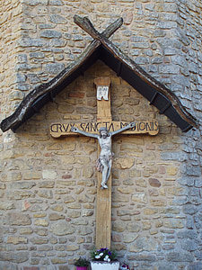 luxembourg, klausen, old wooden cross, church, girsterklaus, religion, catholic