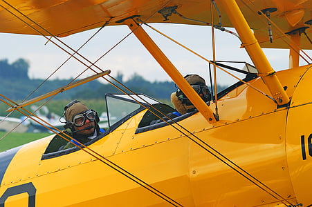 Oldtimer, avion, décoller, Aviation, avion à hélices, double decker, hélice