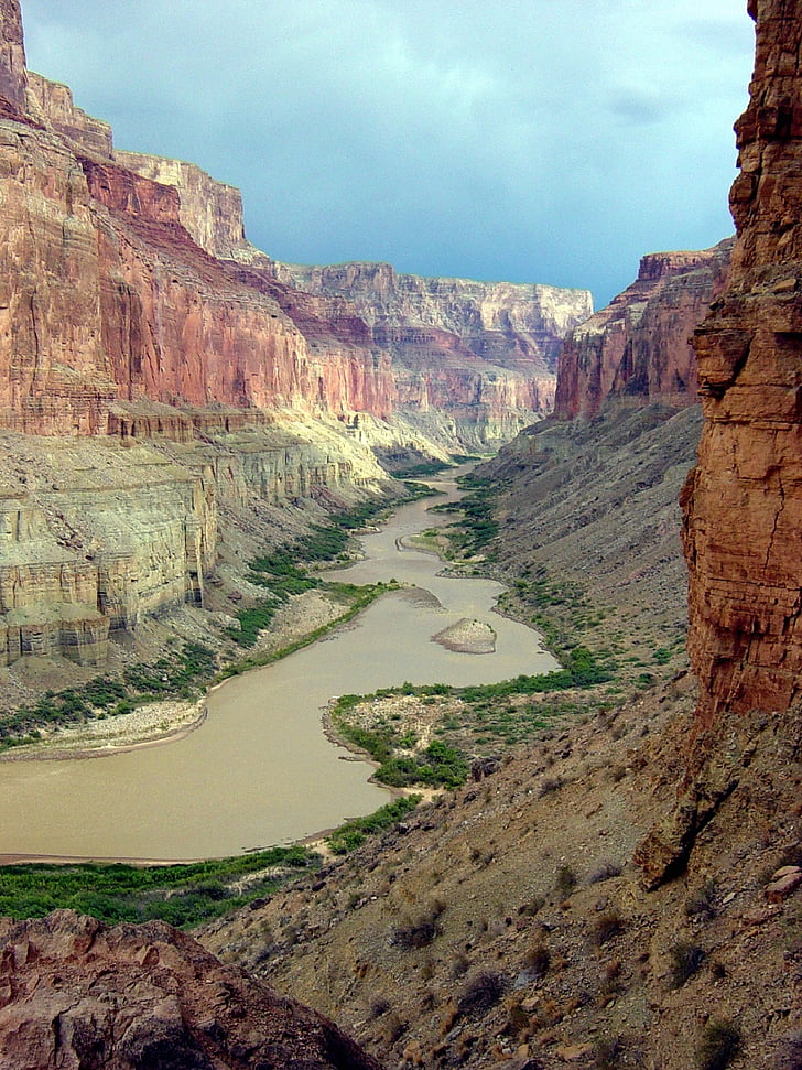 Rzeka Kolorado, Grand canyon, krajobraz, sceniczny, Nankoweap, marmur Kanion, skały