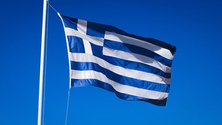 Греція, країна, нація, грецька, Прапор, розмахуючи, Європа