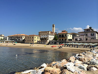 San vincenzo, plajă, plaja cu nisip, promenada, Banca, Marea Mediterană