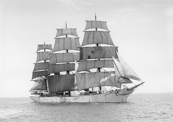 ветроходен кораб, три хубави големи, кораб, g d Кенеди, AF Чапман, 1915, Шведски