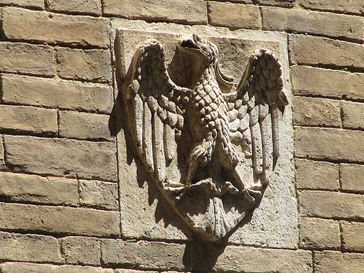 Adler, Siena, fasad, Toscana, distriktet, väggen, Figur
