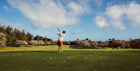 nuages, Golf, parcours de golf, golfeur, Hobby, homme, à l’extérieur