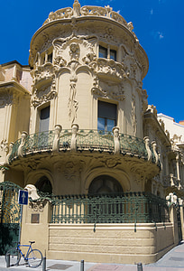 Palace, Madrid, modernistiska, arkitektur, perspektiv, Longoria, Gaudi