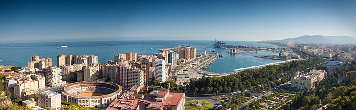 havet, Sky, hamn, sommar, hamnen, Spanien, staden
