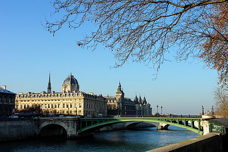 Frankrig, Paris, Bridge, dens, bro - mand gjort struktur, forbindelse, floden