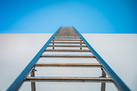 rebrík, Sky, surové železo-, streche, externé, nerez, modrá