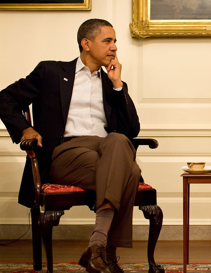 Barack obama, 2011, doordachte, décontraté, Portret, officiële foto, grafiek kamer