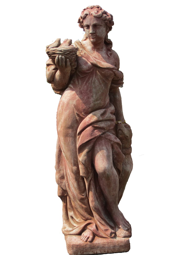 Statua, donna, giardino figurines, donna, decorativi, scultura
