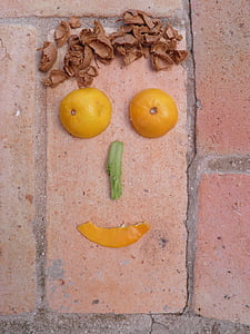 обличчя, Щасливий, Посмішка, щастя, посміхаючись, вираз, фрукти