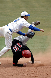 baseball, baseball player, runner, double play, second base, slide, throw